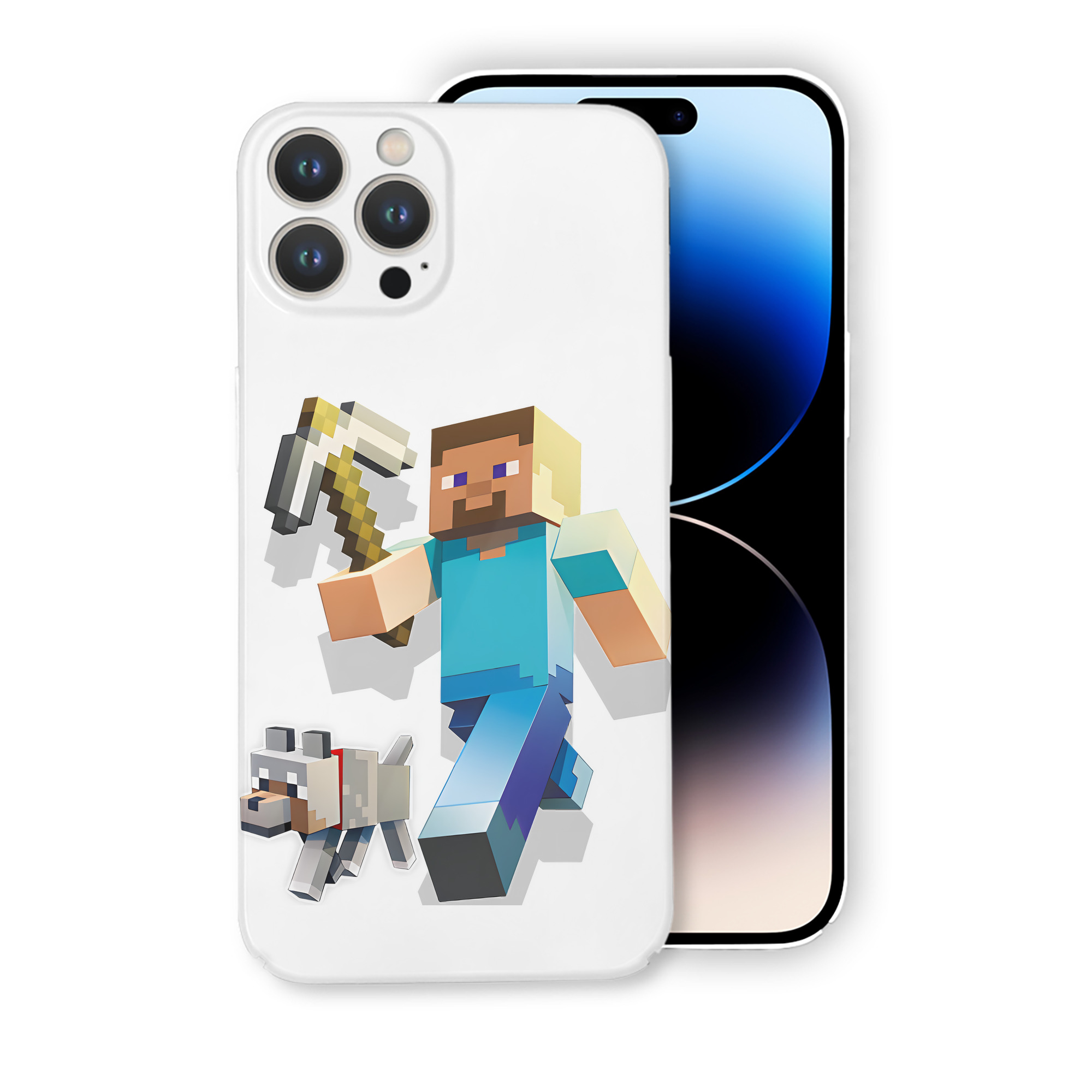 （画像用） マインクラフト ブロックの世界 Minecraft MC Block world 【iPhone 14シリーズ対応】ハードケース